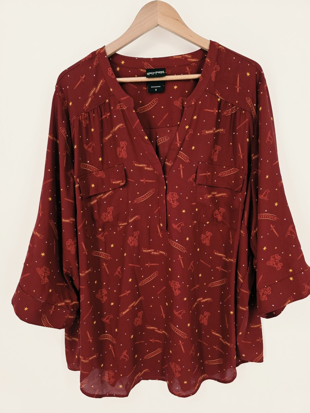 Torrid Harry Potter Gryffindor Georgette Top, Sz 4X